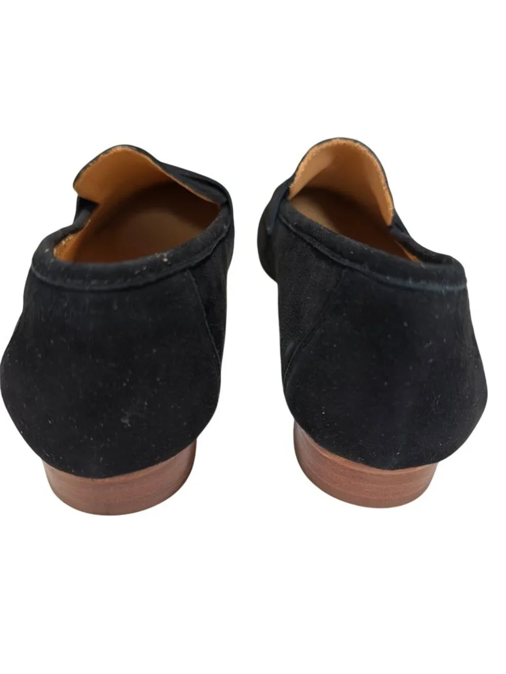 Italian Suede Penny Loafers Black Size 8 By Quince With Box